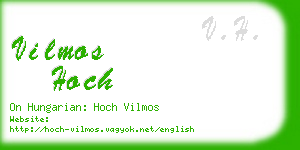 vilmos hoch business card